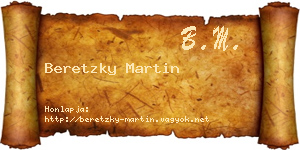 Beretzky Martin névjegykártya